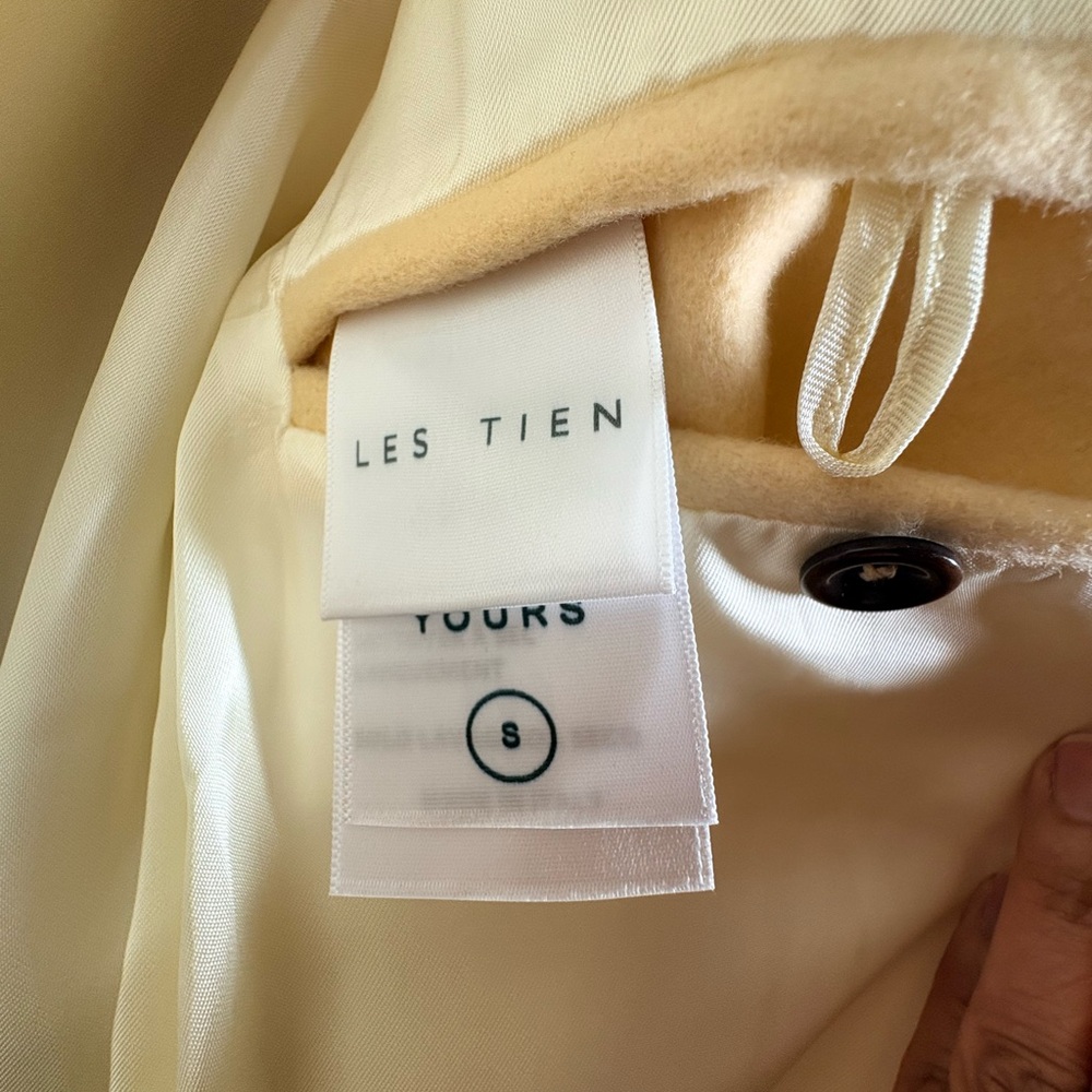LES TIEN Black Label Cashmere Car Unisex Coat in Canary - Picture 14 of 16